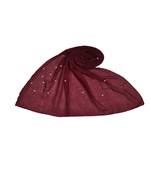 Stole For Women  - Fabric - Cotton - Rain Drop Hijab With Big and Small Dew Drop Beats  - Maroon - Size - 75/185 CM