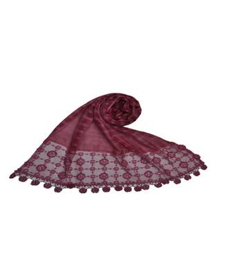 Maroon Cotton   Premium Hijab 1