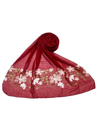 Maroon Cotton   Premium Scarf 1