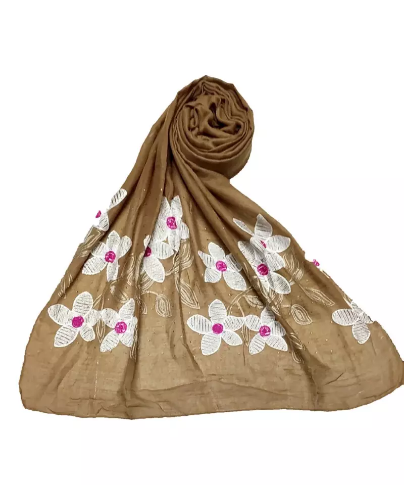 Brown Cotton   Premium Hijab