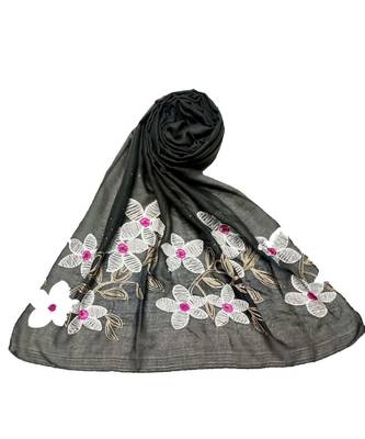 Dark Grey Cotton   Premium Scarf 1