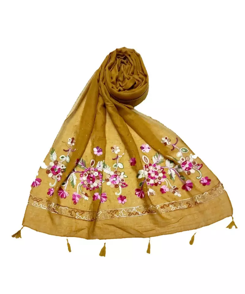 Yellow Cotton   Premium Stole