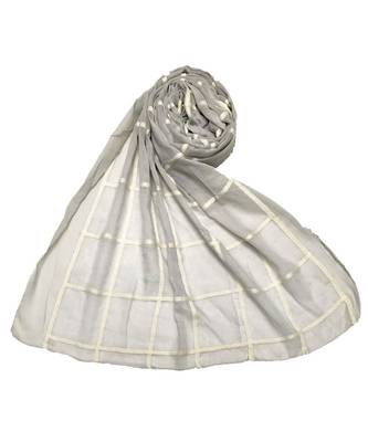 Grey Cotton   Premium Stole 1