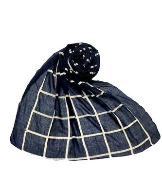 Blue Cotton   Premium Hijab 1