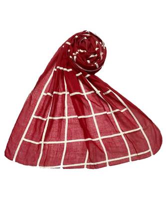 Maroon Cotton   Premium Stole 1