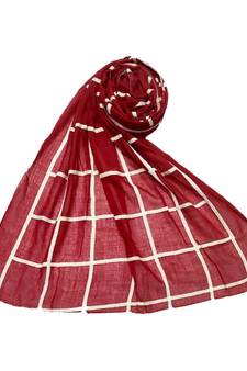 Maroon Cotton   Premium Stole