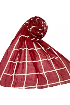 Maroon Cotton   Premium Stole