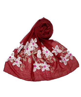 Maroon Cotton   Premium Stole 1