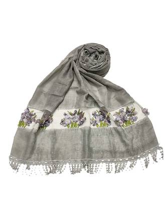 Grey Cotton   Premium Scarf 1
