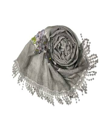 Grey Cotton   Premium Scarf 2