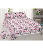 Ridan  Cotton Printed Multicolour King Size Double Bed Sheet With Pillow Cover