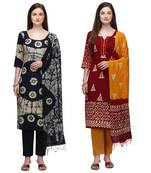 Cotton Salwar Suite With  Batik Print ( Unstitched )
