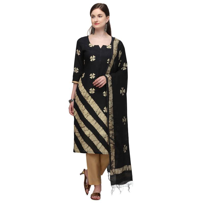 Cotton Salwar Suite With  Batik Print ( Unstitched )