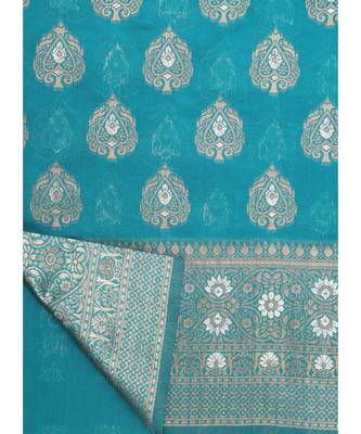 Aqua Blue Art Silk Designer Party Wear Saree 6