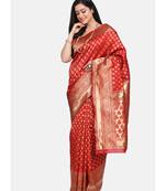 Red Art Silk Designer Party Wear Saree
