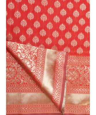 Red Art Silk Designer Party Wear Saree 6