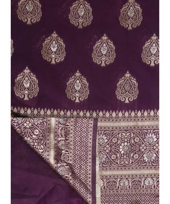 Purple Poly Silk Designer Party Wear Saree 6