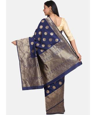 Royal Blue Art Silk Designer Party Wear Saree 4