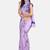 VASTRANAND Lavender Floral Printed Pure Silk Saree