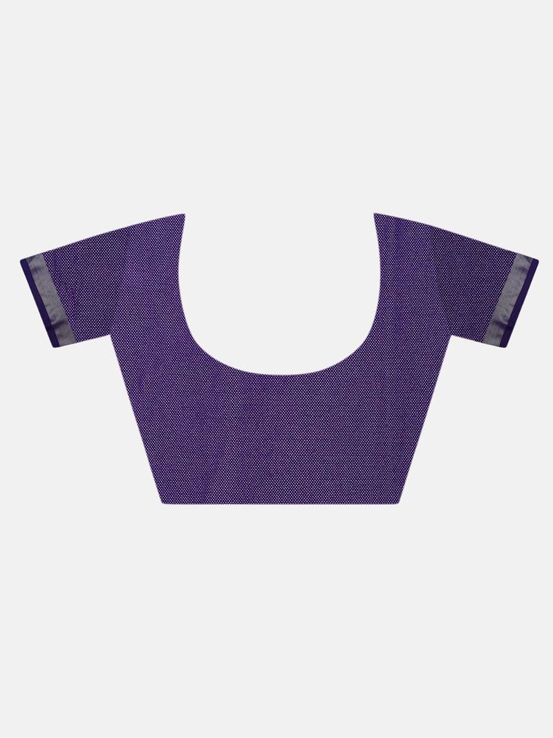 Vastranand  Purple Solid Angolla Linen Blend Saree