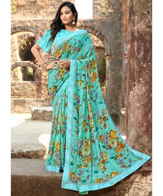 blue georgette sarees 1