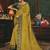 Mustard embroidered silk saree with blouse