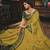 Mustard embroidered silk saree with blouse