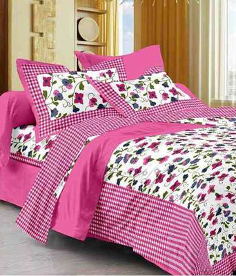 Noor Startup Handprinted 120 TC Cotton Queen Size Bedsheet With Pillow Cover Set (90x100) 1
