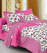 Noor Startup Handprinted 120 TC Cotton Queen Size Bedsheet With Pillow Cover Set (90x100)