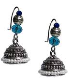 Blue Oxidized Jhumkas