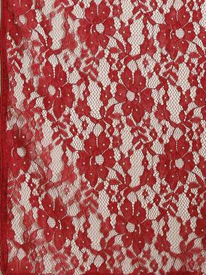 Red embroidered net saree with blouse 4