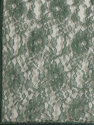 Green embroidered net saree with blouse 4