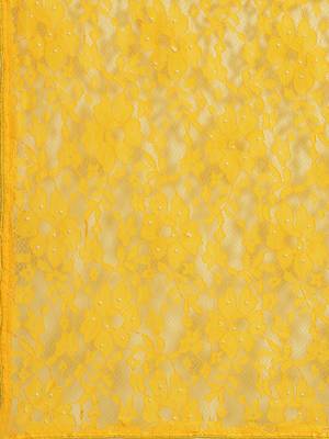 Yellow embroidered net saree with blouse 4