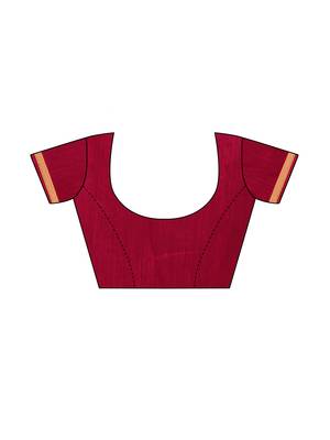 Maroon printed chiffon saree with blouse 5