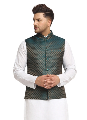 dark green nehru jacket