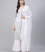 Grey hand woven art silk ethnic-kurtis