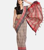 black woven cotton saree with blouse