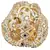 Shoptory India Golden Beads Hand Embroidered Silk Women's Potli With Pearl Handle for Return Gifts, Wedding - Golden
