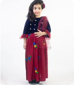 Ruviero Embroidery lehenga with velvet choli duppata set