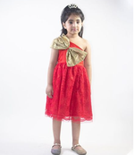 Ruviero sequin bow Red netted frock