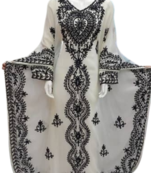 Blue Georgette Embroidered Aari Work Farasha