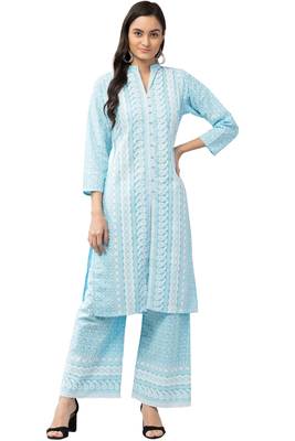 Mrc Women Embroidered Kurti With Palazzo Set 1