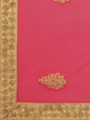 Beige embroidered silk semi stitched lehenga 4