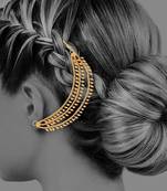 Designer 3 line bridal pearl earchain or ear support earrings for wedding