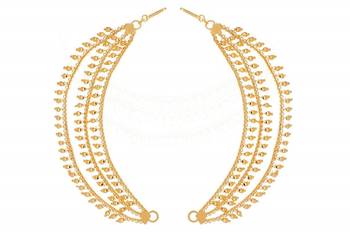 Designer 3 line bridal pearl earchain or ear support earrings for wedding 3