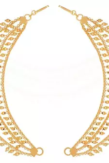 Designer 3 line bridal pearl earchain or ear support earrings for wedding
