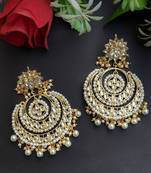  Designer kundan stone bridal dangler pearl stone earrings studs