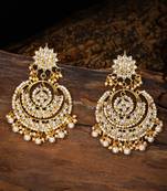  Designer kundan stone bridal dangler pearl stone earrings studs