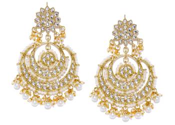  Designer kundan stone bridal dangler pearl stone earrings studs 2