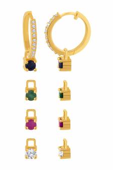 Designer 4 in 1 Multicolor Stone Studed danglers-drops Hoops